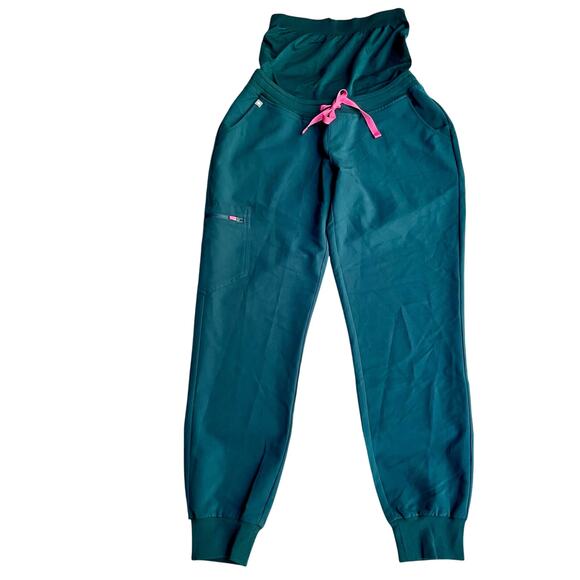 FIGS Maternity Scrub Pants Jogger Green Size Small NEW - Picture 1 of 7